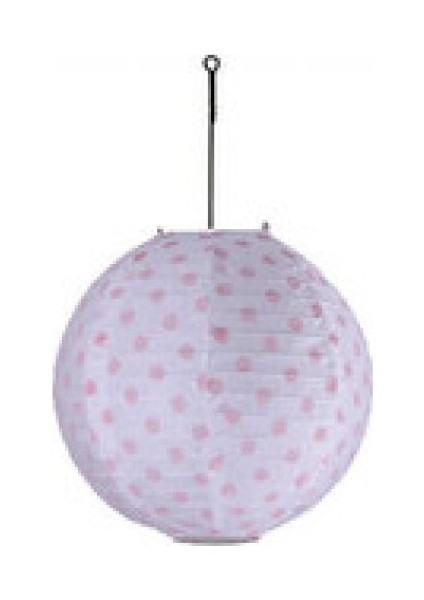 Çin Feneri Puantiyeli Orta(Abajur)Pembe Pk1