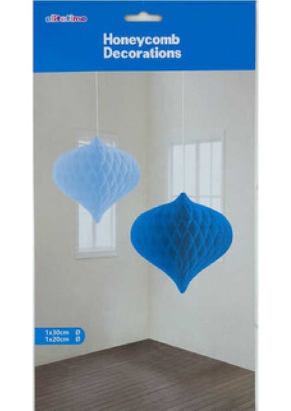 Süs Ponpon Petek.Pırlanta 2li Set Mavi Pk:1