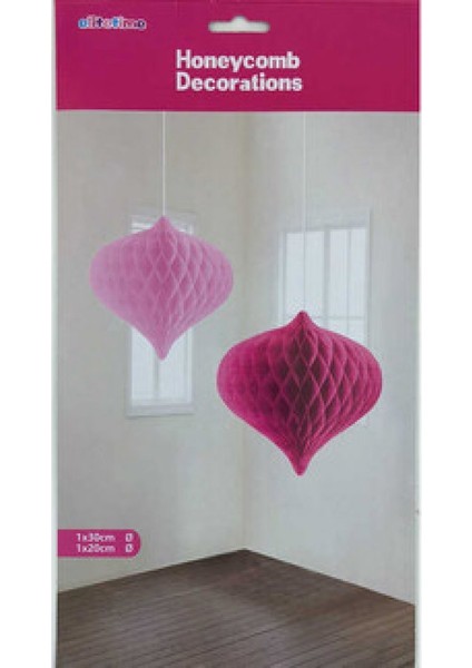 Süs Ponpon Petek.Pırlanta 2li Set Pembe Pk:1