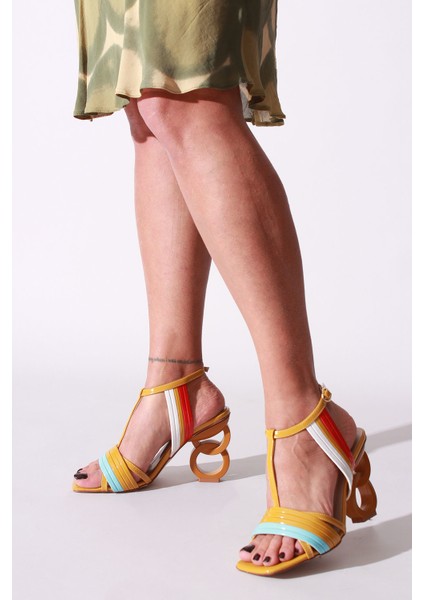 Plushardal Renkli Rugan Kadın Topuklu Ayakkabı