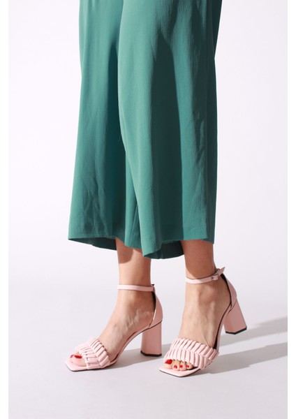 Plus Pudra Cilt Kadın Topuklu Ayakkabı