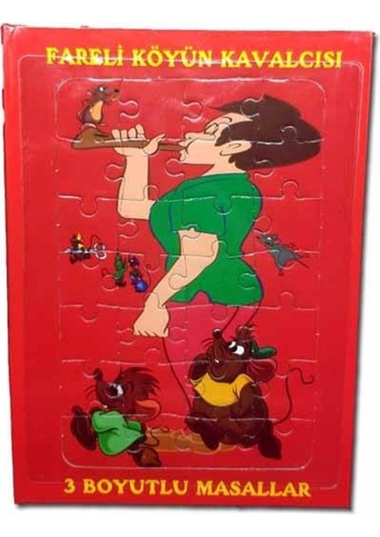 - Fareli Köyün Kavalcısı - Puzzle Kapak 3 Boyutlu Masallar