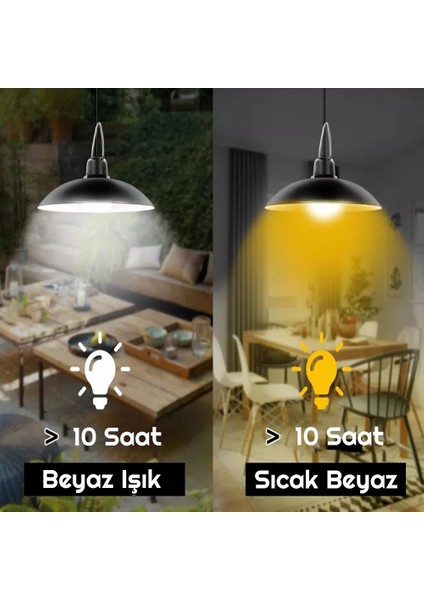 Solar LED Aydınlatma Güneş Enerjili 2 Li Lamba Beyaz Işık