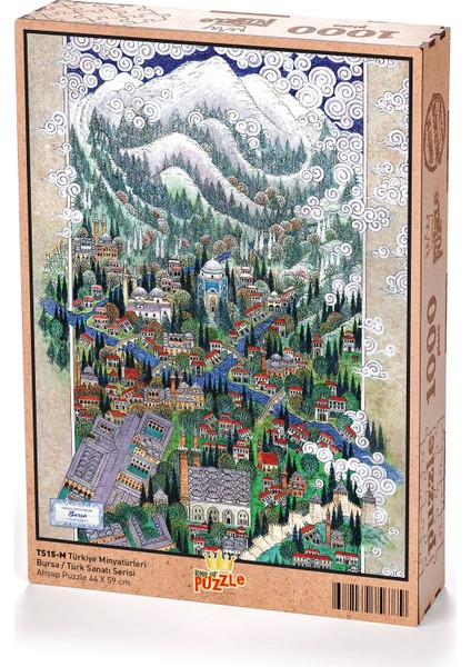 Türkiye Minyatürleri - Bursa - Nusret Çolpan Ahşap Puzzle 1000 Parça