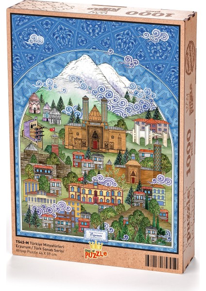 Türkiye Minyatürleri - Erzurum - Nasuhi Hasan Çolpan Ahşap Puzzle 1000 Parça