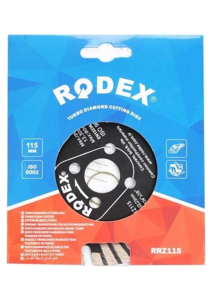 RRZ115 Turbo Elmas Beton Tuğla Granit Kesme Diski 115MM
