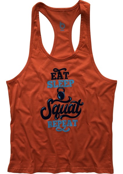 Fitness Gym Tank Top Sporcu Atleti Squatrep Turuncu
