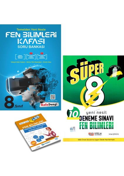 8.Sınıf Fen Bilimleri Kafası Soru Bankası ve Nitelik Süper Fen Yeni Nesil Deneme + Yerim Seni LGS