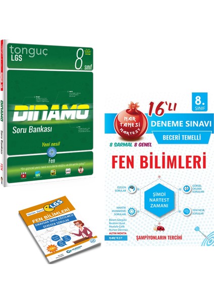 8. Sınıf Dinamo Fen Bilimleri Soru Bankası ve Nar Tanesi Fen 14 Deneme Sınavı