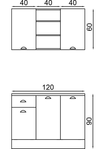 Forme 120 cm Mini Mutfak