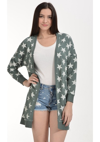 Yıldız Baskılı Hırka - Yeşil Yeşil - Xs modelleri