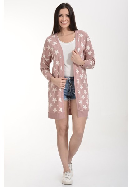 Yıldız Baskılı Hırka - Pudra Pudra - Xs fiyatları