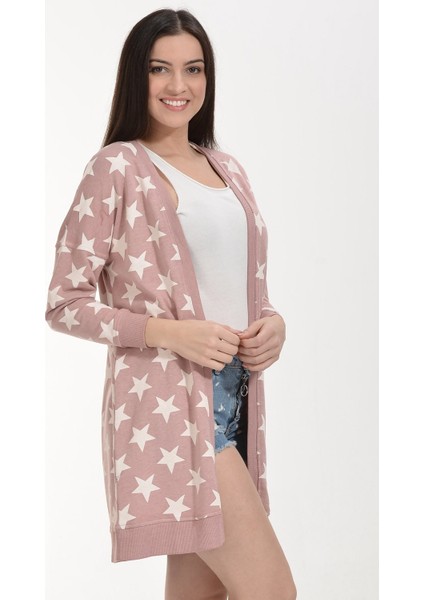 Yıldız Baskılı Hırka - Pudra Pudra - Xs indirimleri