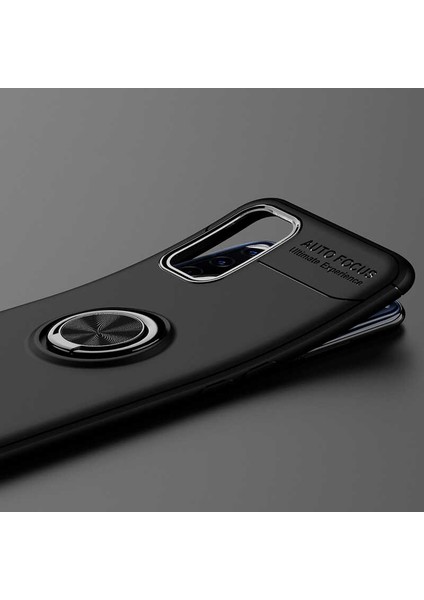 Oppo A92 Kılıf Kamera Çıkıntılı Renkli Yüzüklü Standlı Mıknatıslı Kapak (Ravel)