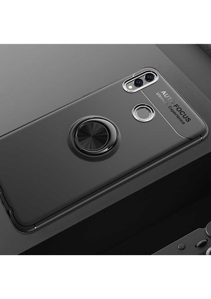 - Huawei Honor 8c - Kılıf Yüzüklü Auto Focus Ravel Karbon Silikon Kapak