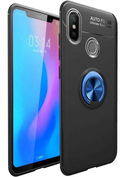 - Xiaomi Mi 6x / Mi A2 Uyumlu Kılıf Yüzüklü Auto Focus Ravel Karbon Silikon Kapak