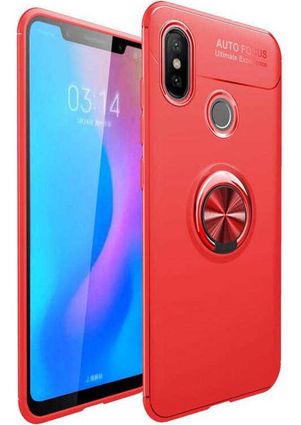 - Xiaomi Mi 6x / Mi A2 Uyumlu Kılıf Yüzüklü Auto Focus Ravel Karbon Silikon Kapak