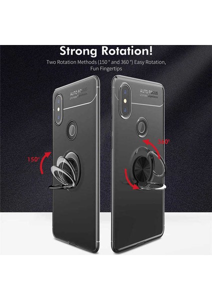 Xiaomi Mi 6x Kılıf Kamera Çıkıntılı Renkli Yüzüklü Standlı Mıknatıslı Kapak (Ravel) indirimleri