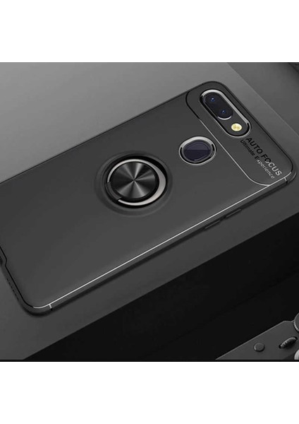 - Xiaomi Mi 8 Lite - Kılıf Yüzüklü Auto Focus Ravel Karbon Silikon Kapak