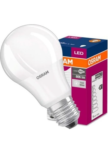 8,5W Osram LED Ampul Yeni Seri 6500K Beyaz 10'lu