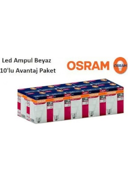 8,5W Osram LED Ampul Yeni Seri 6500K Beyaz 10'lu