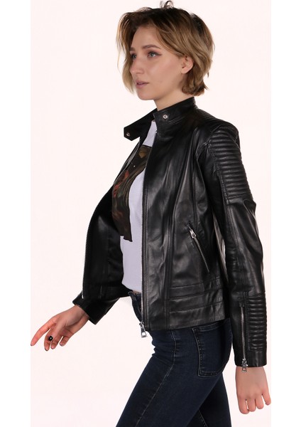 Lora Model Kadın Siyah Hakiki Deri Ceket fiyatları
