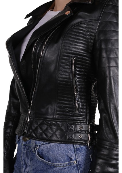 Melissa Model Kadın Siyah Hakiki Deri Ceket modelleri