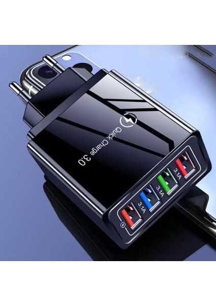 A6 Universal Çoklu Şarj Adaptörü 4 Port 48 W