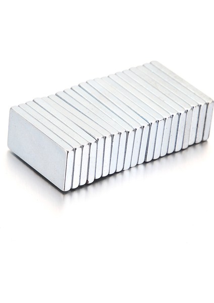 20x10x2 mm Güçlü Neodyum Mıknatıs Dikdörtgen Blok (10 Adet)