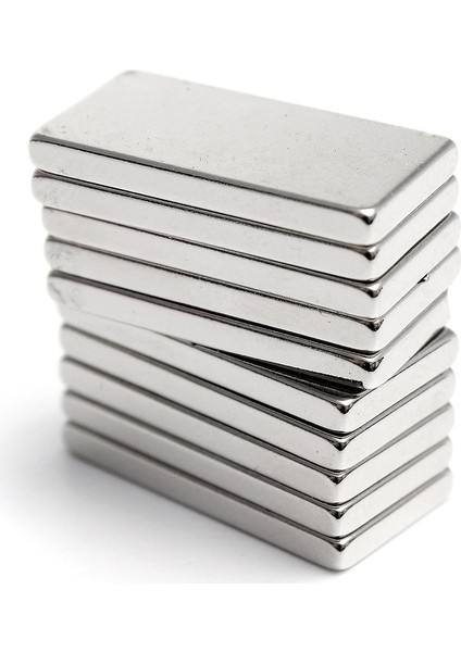 20x10x2 mm Güçlü Neodyum Mıknatıs Dikdörtgen Blok (10 Adet)