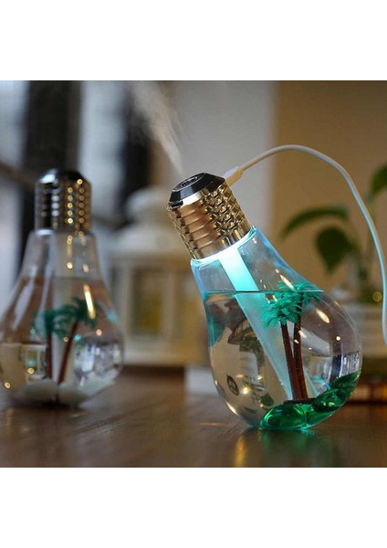 Ampul Şeklinde LED Işıklı Hava Nemlendirici 400 ml Su Hazneli Şık Tasarım ve Konfor fiyatları