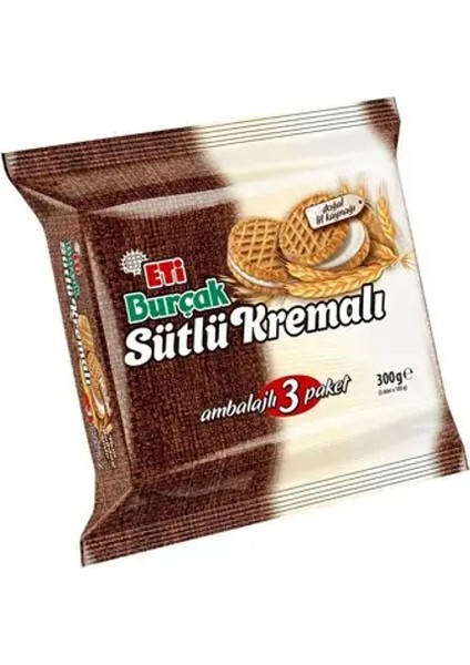 Burçak Bisküvi Sütlü Kremalı 3"lü 300 gr