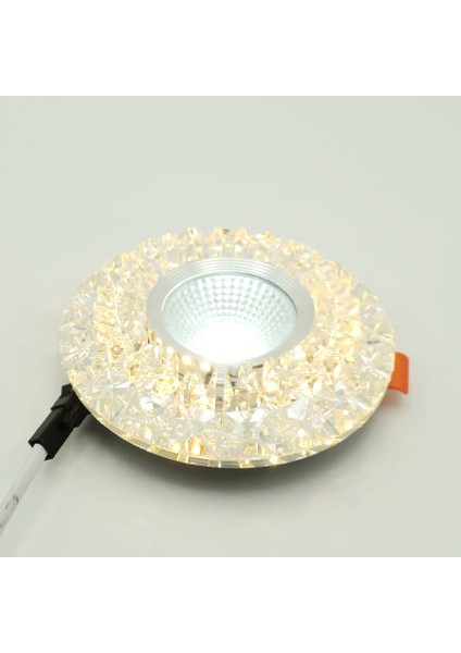 Dörtgen Kristal Sıva Altı LED Spot Armatür 5W+5W Beyaz Gün Işığı 3 Kademe