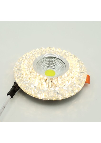 Dörtgen Kristal Sıva Altı LED Spot Armatür 5W+5W Beyaz Gün Işığı 3 Kademe