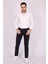 Erkek Füme Slim Fit Dar Kesim Pamuk Denim Jean Kot Pantolon 1