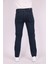 Erkek Lacivert Desenli Slim Fit Dar Kesim Pamuk Denim Esnek Jean Kot Pantolon 4