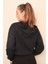 Kadın Lacivert Crop Sweatshirt 3