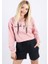 Kadın Pembe Crop Sweatshirt 1