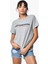 Baskılı Kısa Kollu T-Shirt - Grimelanj Gri Melanj - S 1