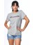 Baskılı Kısa Kollu T-Shirt - Grimelanj Gri Melanj - S 3