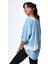 Sprey Baskı Sırtı Çapraz T-Shirt - Mavi Batik Mavi - S 4