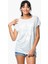 Baskılı Kısa Kollu Flamlı T-Shirt - Mint Mint - M 1