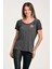 Kıss & Tell Nakışlı, Flamlı, Kısa Kol T-Shirt Gri - Xs 1