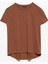 3471 Bisiklet Yaka Basic T-Shirt-Kahve 1