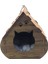 Ahşap Dekoratif Minderli Kedi Evi/yatağı Hobbit Model ATL-KD1001 2