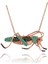 Yeşil Siyah Taşlı Çekirge Gümüş Kolye 1