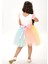 Buse & Eylül Bebe Unicorn Taçlı Rengarenk Kız Çocuk Parti Elbisesi