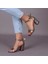 İnce Ayakkabı Kadın Bilekten Bağlamalı Kalın Topuklu Sandalet