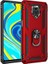 - Xiaomi Redmi Note 9 Pro - Kılıf Yüzüklü Zırh Tank Vega Kapak - Kırmızı 1