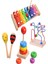 Ahşap 8 Nota Selefon Ksilofon+ Mini Helezon+ Marakas+ Kule Eğitici Oyuncak Set 1